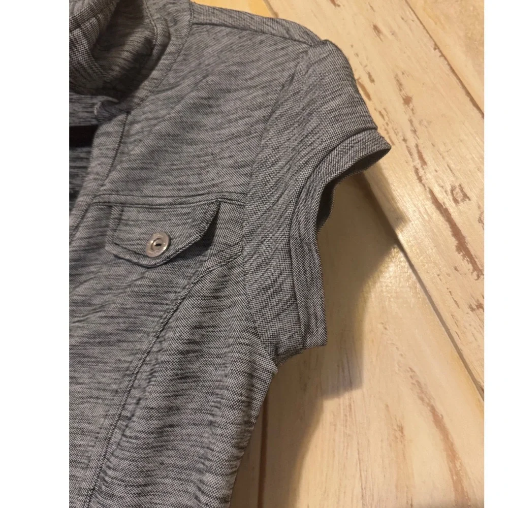Guess Women's Gray Short Sleeve Button-Front Shirt Stretch‎ Mini Dress Dmall
